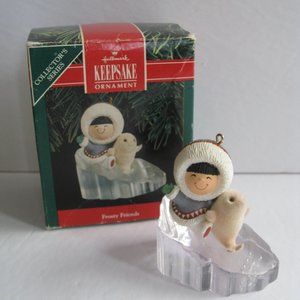 Hallmark Keepsake Ornament Frosty Friends 11th In Series Eskimo Seal 1990 w/ BOX
